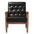 WHOLESALE INTERIORS, INC. 2721-6764 Baxton Studio Noel Lounge Chair, Black/Dark Walnut