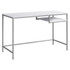 MONARCH PRODUCTS Monarch Specialties I 7368  48inW Computer Desk With Hanging Shelf, White/Silver
