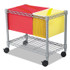 SAFCO PRODUCTS 5201GR Wire Mobile File, Metal, 1 Shelf, 2 Bins, 14" x 24" x 20.5", Metallic Gray