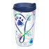 TERVIS TUMBLER COMPANY Tervis 1303030  Project Paws Tumbler With Lid, Dog Paws Script Heart, 16 Oz, Clear/Navy