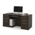 BESTAR INC. 60850-79 Bestar Embassy 66inW Executive Computer Desk With 2 Pedestals, Dark Chocolate