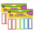 These multi-purpose, magnetic labels have a write-on/wipe-off face with a stylish border. They are perfect for all types of classroom labeling projects.  Sticks to virtually any metal surface, such as dry-erase boards and cabinets.  Each pack has 3 each of 10 polka dot colors. Sold as 2 packs, 60 labels total.