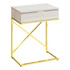 MONARCH PRODUCTS I 3473 Monarch Specialties Accent End Table, Rectangular, Beige Marble/Gold