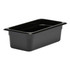 Keep your buffet line stocked and moving when you use Cambro Camwear GN 1/3 Size 4in Food Pans. The virtually unbreakable design offers lasting reuse, and each pan is dishwasher safe for efficient cleaning.  Made from break-resistant Camwear polycarbonate.  Stain-, acid- and odor-resistant for reuse.  Non-stick interior.  Textured bottom helps to reduce scratching damage.  Molded graduations are listed in standard and metric.  Uniform 1/2in flange ensures a smooth fit in prep tables.  Stackable design for easy storage.  Withstands temperatures from -40 deg.F to 210 deg.F.  Includes 6 pans total.