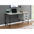 MONARCH SPECIALTIES I 7486  Pollard 56inW 3-Drawer Computer Desk, Gray Wood/Black