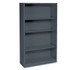 HON COMPANY S60ABCS Metal Bookcase, Four-Shelf, 34.5w x 12.63d x 59h, Charcoal