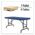 CORRELL, INC. RA2448274P Adjustable Folding Table, Rectangular, 48" x 24" x 22" to 32", Blue Top, Black Legs, 4/Pallet
