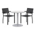 KENTUCKIANA FOAM INC 840031925336 KFI Studios Eveleen 3-Piece Outdoor Patio Set, 33-13/16inH x 36inW x 36inD, Gray/Silver Table, Silver/Mocha Chairs