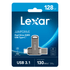 LEXAR INTERNATIONAL LJDD400128G-BNQNU Lexar JumpDrive Dual Drive D400 USB 3.1 Type-C USB Drive, 128GB, Silver
