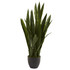 NEARLY NATURAL INC. 4855 Nearly Natural 35inH Polyester Sansevieria With Planter, Black/Green