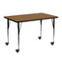 Furnish your learning center with the Flash Furniture Mobile 48inW Rectangular Thermal Laminate Activity Table. From reading groups to hands-on projects, this activity table is built to last with a stain- and scratch-resistant worksurface and steel legs. Thanks to the locking casters, its easy to roll this table to an ideal location of your daycare, classroom or community room.  Popular Rectangular Activity Table  Scratch and Stain Resistant Surface  1.125in Thick Thermal Fused Laminate Top  Protective Edge Band  16 Gauge Tubular Steel Legs  Powder Coated Upper Legs and Chrome Lower Legs  Legs Adjust in 1in Increments  Locking Casters  Recommended Grade Level: 1st Grade - Adult  Recommended Seating Capacity: 2 Adults  4 Children  Table measures 48in x 24in.