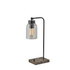 ADESSO INC 4288-01 Adesso Bristol Desk Lamp, 19inH, Brown Base/Clear Shade