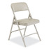 NATIONAL PUBLIC SEATING NPS® 1202 1200 Series Premium Vinyl Dual-Hinge Folding Chair, Supports Up to 500lb, 17.75" Seat Height, Warm Gray, 4/Carton