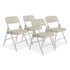 NATIONAL PUBLIC SEATING NPS® 1202 1200 Series Premium Vinyl Dual-Hinge Folding Chair, Supports Up to 500lb, 17.75" Seat Height, Warm Gray, 4/Carton
