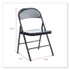 ALERA CA941 Armless Steel Folding Chair, Supports Up to 275 lb, Black Seat, Black Back, Black Base, 4/Carton