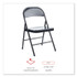 ALERA CA941 Armless Steel Folding Chair, Supports Up to 275 lb, Black Seat, Black Back, Black Base, 4/Carton