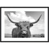 UNIEK INC. Amanti Art A42705460009  Highland Cow On the Ranch by Andre Eichman Wood Framed Wall Art Print, 30inH x 41inW, Black