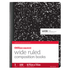Great for classroom use, the Office Depot Composition Book helps you take thorough notes. It offers durable binding and comes with a class program and math information inside the covers.  A sturdy, high-quality school notebook.  Binding is sewn and taped for extra durability.  Paper design is ruled for neat note-taking.  Remote learning from anywhere is easier with the right essentials.
