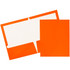 JAM PAPER AND ENVELOPE 385GORA JAM Paper Glossy 2-Pocket Presentation Folders, Orange, Pack Of 6