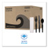 BOARDWALK FKTNHWPSBLA Four-Piece Cutlery Kit, Heavyweight, Fork/Knife/Napkin/Spoon, Plastic, Black, 250/Carton
