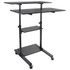 TRANSFORM PARTNERS LLC MI-7970B Mount-It! MI-7970 Height-Adjustable Mobile Standing Desk Workstation, 55inH x 39-1/2inW x 26inD, Black