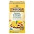 M BLOCK & SONS Twinings 09180  Lemon & Ginger Herbal Decaffeinated Tea Bags, 1.32 Oz, Box Of 25