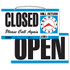 HEADLINE SIGNS 9395 U.S. Stamp & Sign "Open/Closed" Sign, 6inH x 11 1/2inW HEADLINE SIGNS 9395 U.S. Stamp & Sign "Open/Closed" Sign, 6inH x 11 1/2inW