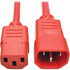 High electrical capacity. This cord supports a current of 15 A at 250 V, making it suitable for a wide range of power needs in professional environments.  Versatile length. With a length of 6 ft. (1.83 m), this power cord provides flexibility in placement and connection of devices in various setups.  Durable construction. The power cord is made with a flexible SJT jacket, providing protection from wear and tear while allowing for easy routing and handling.  Universal connector types. Featuring a C14 connector on one end and a C13 connector on the other, this cord is compatible with numerous devices, providing convenience in use.  Safety compliant. This product meets UL and RoHS compliance standards, ensuring it adheres to industry safety regulations for electrical products.