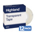 3M CO 5910-3/4X1296PK12 3M Highland 5910 Transparent Tape, 3/4in x 1,296in, Pack Of 12