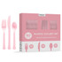 AMSCAN 8016.109  8016 Solid Heavyweight Plastic Cutlery Assortments, Pink, 80 Pieces Per Pack, Set Of 2 Packs