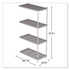 SAFCO PRODUCTS 5286GR Industrial Add-On Unit, Four-Shelf, 36w x 18d x 72h, Steel, Metallic Gray