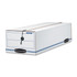 FELLOWES INC. 22 Bankers Box Liberty Corrugated Storage Boxes, 6 1/4in x 9 3/4in x 23 3/4in, White/Blue, Case Of 12