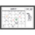 UNIEK INC. Amanti Art A42702973075  Quatrefoil Monthly Calendar Dry-Erase Board, Glass, 26in x 38in, White/Gray, Mezzanotte Black Wood Frame