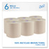 KIMBERLY-CLARK PROFESSIONAL Scott® 54038 Essential 100% Recycled Fiber Hard Roll Towel, 1-Ply, 8" x 700 ft, 1.5" Core, Brown, 6 Rolls/Carton