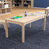 Design a collaborative classroom with the addition of a Flash Furniture Bright Beginnings Commercial Rectangular Wooden Preschool Classroom Activity Table. Durable beech wood legs offer lasting stability. Seat up to 3 students at once to save floor space.  Durable engineered wood top.  Beech wood legs.  Rounded safety corners.  Accommodates up to 3 children.  Clean with a damp cloth, then dry.  Weight capacity tested to support 300 lb.  Assembly required.