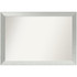 UNIEK INC. Amanti Art A42707223067  Non-Beveled Rectangle Framed Bathroom Wall Mirror, 28in x 40in, Brushed Sterling Silver