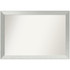 UNIEK INC. A42707223067 Amanti Art Non-Beveled Rectangle Framed Bathroom Wall Mirror, 28in x 40in, Brushed Sterling Silver