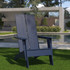 FLASH FURNITURE JJC14509NV  Sawyer Modern All-Weather Poly Resin Wood Adirondack Chair, Navy