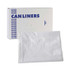 BOARDWALK W3858X Linear Low Density Industrial Can Liners, 60 gal, 0.9 mil, 38" x 58", White, Flat Pack, 100/Carton
