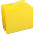 SP RICHARDS 65778 Business Source 1/3 Tab Cut Letter Top Tab File Folders - 8 1/2in x 11in - Assorted Tab Position - Yellow - 100 / Box