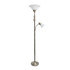 ALL THE RAGES INC Elegant Designs LF2003-ABS  2-Light Mother/Daughter Floor Lamp, 71inH, White Shade/Antique Brass Base