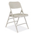NATIONAL PUBLIC SEATING NPS® 302 300 Series Deluxe All-Steel Triple Brace Folding Chair, Supports Up to 480 lb, 17.25" Seat Height, Gray, 4/Carton