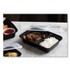 PACTIV EVERGREEN CORPORATION NC8288B Newspring VERSAtainer Microwavable Containers, Rectangular, 2 Compartments, 30 oz, Black/Clear, Plastic, 150/Carton
