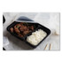 PACTIV EVERGREEN CORPORATION NC8288B Newspring VERSAtainer Microwavable Containers, Rectangular, 2 Compartments, 30 oz, Black/Clear, Plastic, 150/Carton