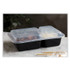 PACTIV EVERGREEN CORPORATION NC8288B Newspring VERSAtainer Microwavable Containers, Rectangular, 2 Compartments, 30 oz, Black/Clear, Plastic, 150/Carton
