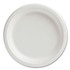 PERK 61287 PFAS-Free Compostable Bagasse Plates, Sugarcane, 9" dia, White, 250/Pack