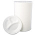 DART 10CPWQR Quiet Class Laminated Foam Dinnerware, 3-Compartment Plate, 10.25" dia, White, 125/Pack, 4 Packs/Carton