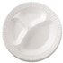 DART 10CPWQR Quiet Class Laminated Foam Dinnerware, 3-Compartment Plate, 10.25" dia, White, 125/Pack, 4 Packs/Carton