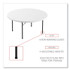 ALERA PT60RW Round Plastic Folding Table, 60" Diameter x 29.25h, White