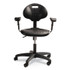 NATIONAL PUBLIC SEATING NPS® 6716HBA 6700 Series Polyurethane Adjustable Height Task Chair with Arms, Supports 300 lb, 16" to 21" Seat Height, Black Seat/Base
